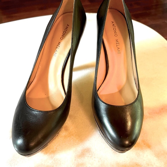 Antonio Melani Black Python Style Pumps Size 7.5 - Picture 3 of 9